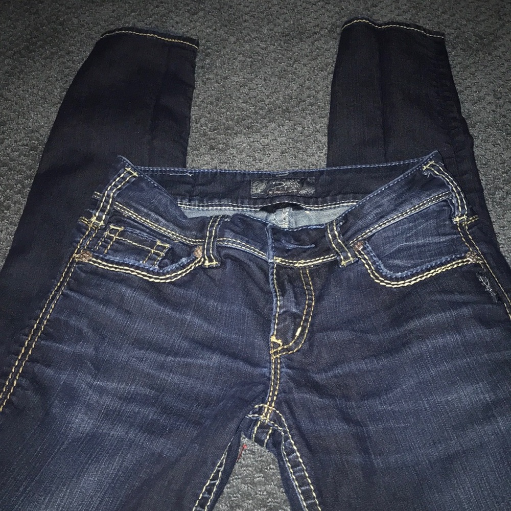 Dark wash silver jeans